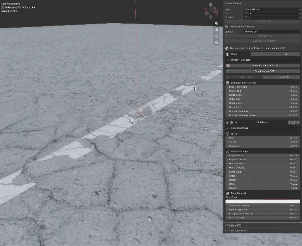 Paint flaking off in irregular cells
