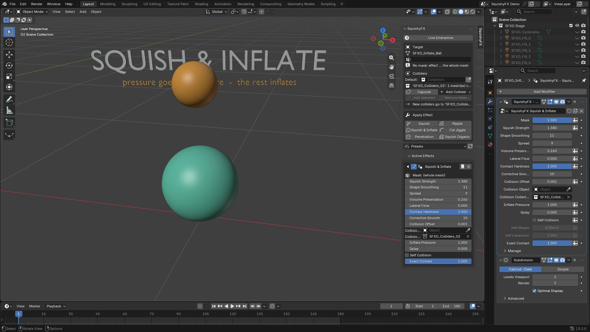 SquishyFX Squish & Inflate in the Blender viewport