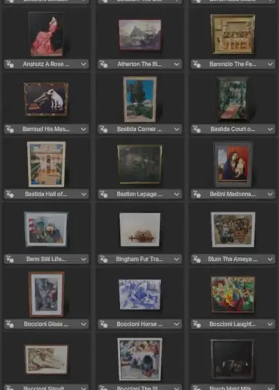 Examples of various assets from paintings category