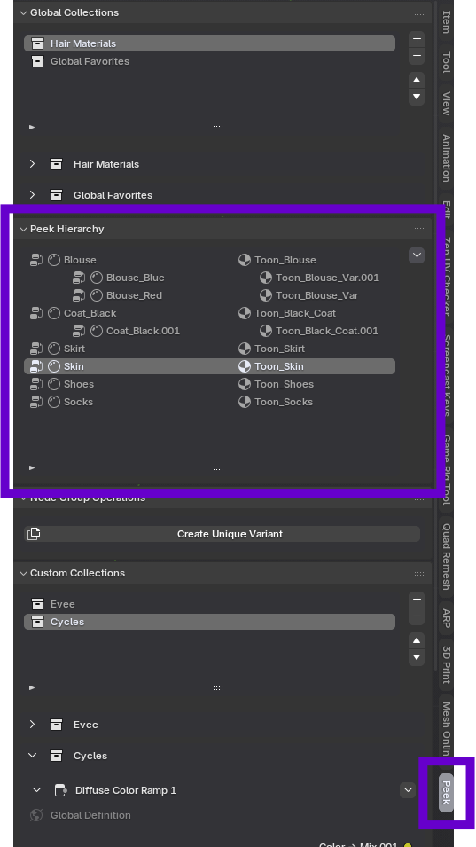 Peek Hierarchy Location