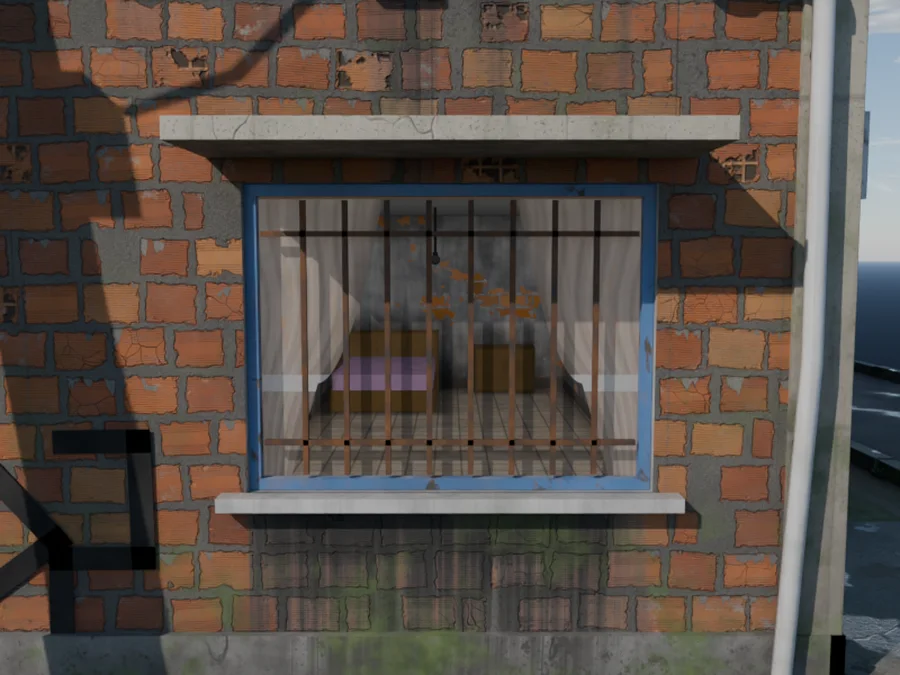 Room behind the glass, with real parallax
