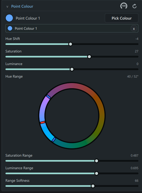 Point Colour controls