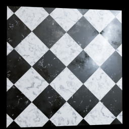 Checkered Kitchen Marble Floor