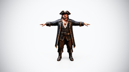 Pirate Captain Game Ready Rigged Character