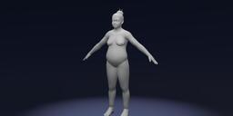 StylizedFemaleFatBodyBaseMesh3DModel