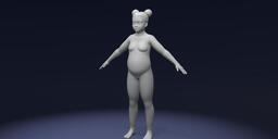 StylizedGirlFatBodyBaseMesh3DModel