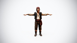 Pirate 005 Game Ready Rigged