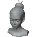 StylizedFemaleHead3DModelFacialRig