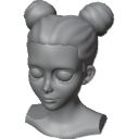 StylizedGirlHeadBaseMesh3DModelFacialShapeKeys