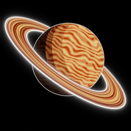 Toon Style Orange Planet