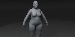 FatFemaleBodyBaseMeshRiggedAnimated20k