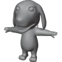 CartoonHoundDogBiPedalRiggedBaseMesh