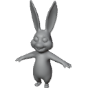 CartoonRabbitRiggedBaseMesh