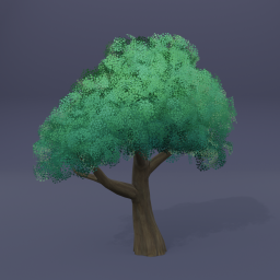 Tree 01 - Deep Forest Green - Dark Bark