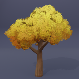 Tree 02 - Yellow - Light Bark