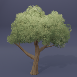 Tree 03 - Olive Green - Light Bark