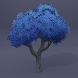 Tree 04 - Midnight Blue - Dark Bark