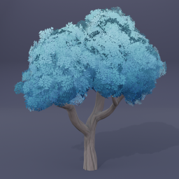 Tree 04 - Sky Blue - Light Bark