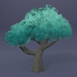 Tree 06 - Aqua Green - Dark Bark