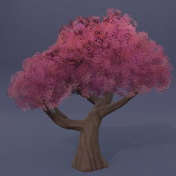 Tree 06 - Burgundy - Light Bark