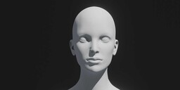 FemaleHeadBaseMeshAnimatedRiggedFacialExpressions