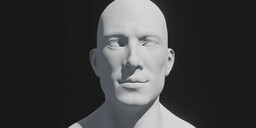 MaleHeadBaseMeshAnimatedRiggedFacialExpressions