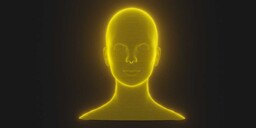 Yellow Hologram Female Head - Animated