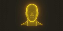 Yellow Hologram Male Head - Animated