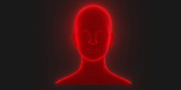 Red Hologram Female Head - Animated