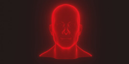 Red Hologram Male Head - Animated