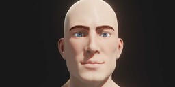 Realistic Hologram Male Head - Animated