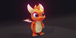 Cartoon Baby Dragon - Orange - Animated
