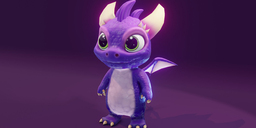 Cartoon Baby Dragon - Purple - Animated