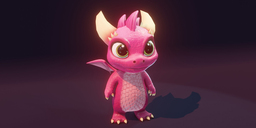 Cartoon Baby Dragon - Pink - Animated