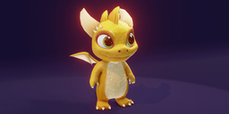 Cartoon Baby Dragon - Yellow - Animated