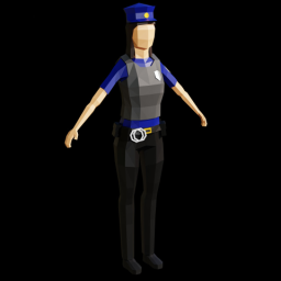 Police with Vest Woman