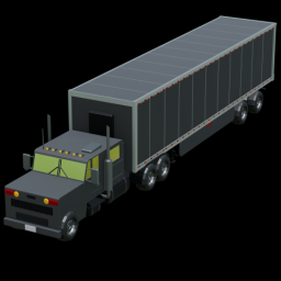Semi Truck Grey with Trailer 1