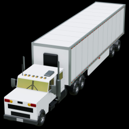 Semi Truck White with Trailer 1