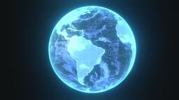 Blue Hologram Earth