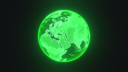Green Hologram Earth