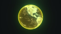 Yellow Hologram Earth