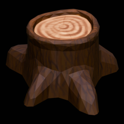 Tree Stump Hand Painted