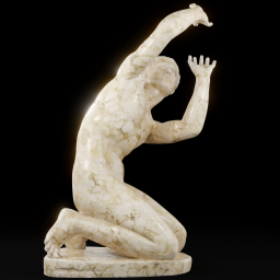 kneeling youth marble