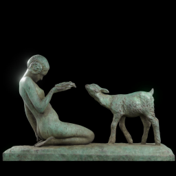 young girl with goat vs