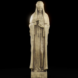 Stone statue of Bridget of Sweden wax