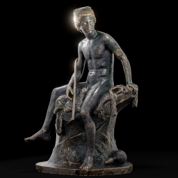 shepherd sitting on a rock chic