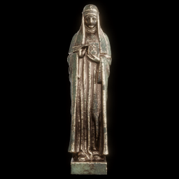 Stone statue of Bridget of Sweden bronze