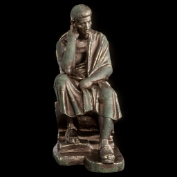 Statue of a seated philosopher bronze