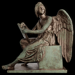 Angel with book bronze