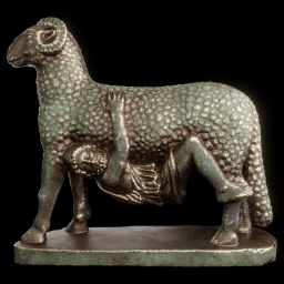 Ulysses escaping from Polyphemus the Cyclops bronze